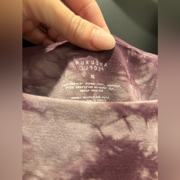 Purusha People Frozen Garden Square Top Tank Mauve Plum Flower Bra Medium NEW - Picture 9 of 12